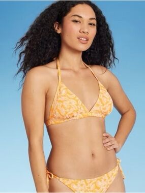 Target Yellow Tie-Back Triangle Bikini Top and Side-Tie Bottoms